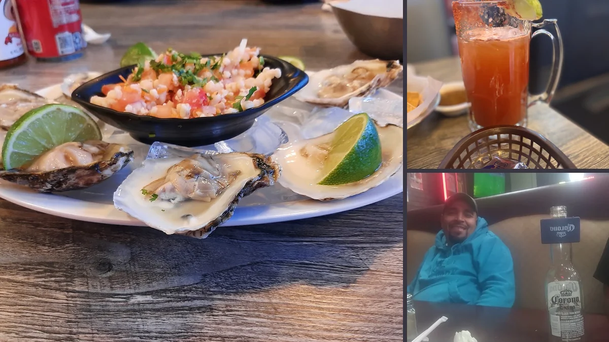 Plates of shrimp and fish dishes